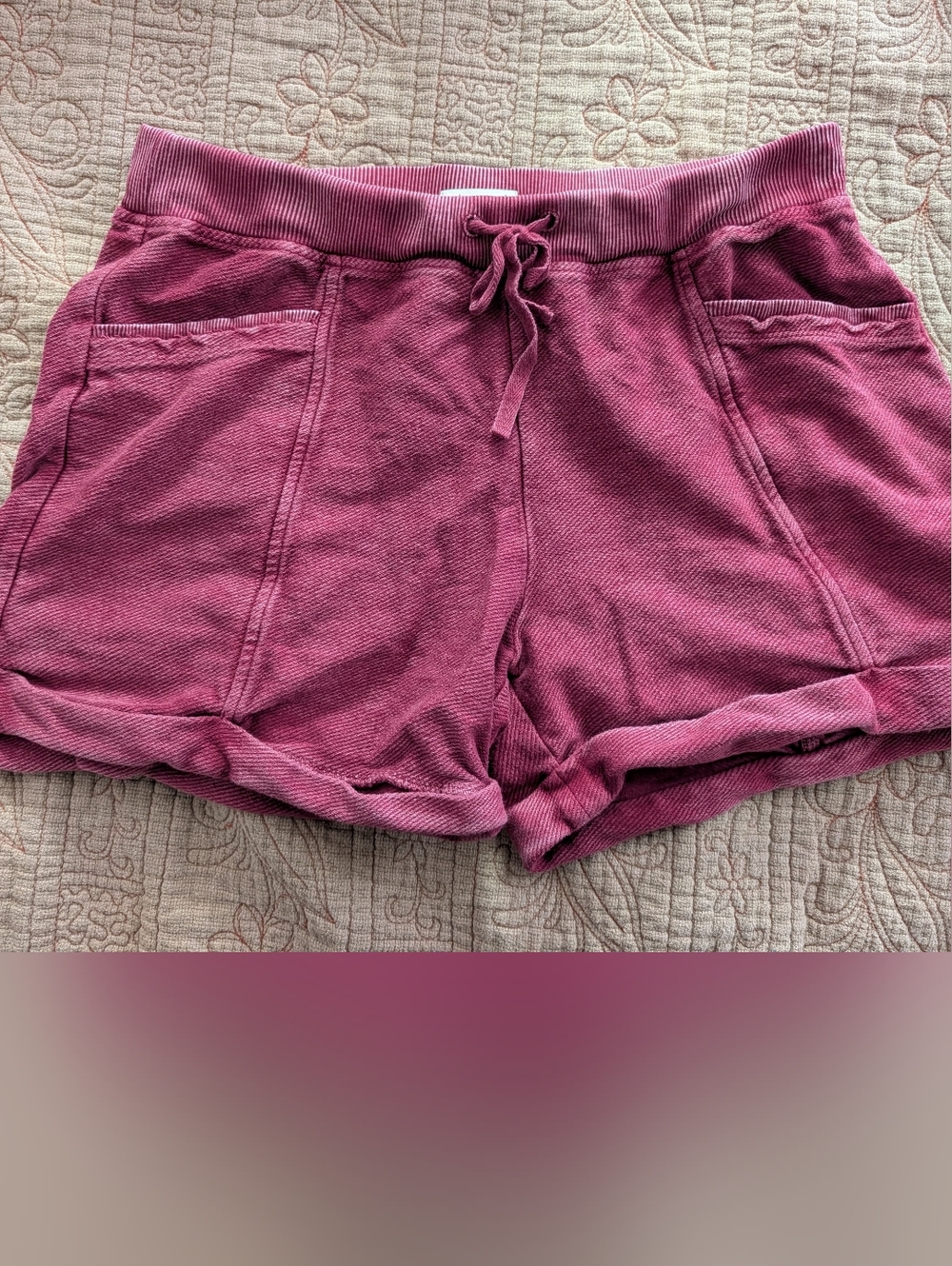 Wonderly 100% Cotton Drawstring Lounge Shorts in Dusty Rose